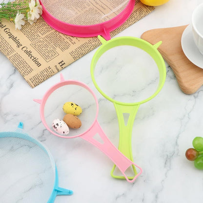 4Pcs Fine Mesh Strainer Set, Solid-Liquid Separator Gadget, Plastic Flour Colander with Non Slip Handles, V1258-DP02-F-962