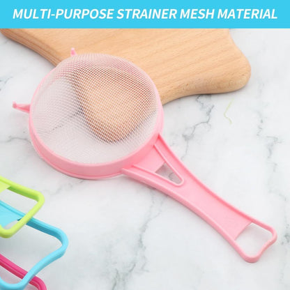 4Pcs Fine Mesh Strainer Set, Solid-Liquid Separator Gadget, Plastic Flour Colander with Non Slip Handles, V1258-DP02-F-962