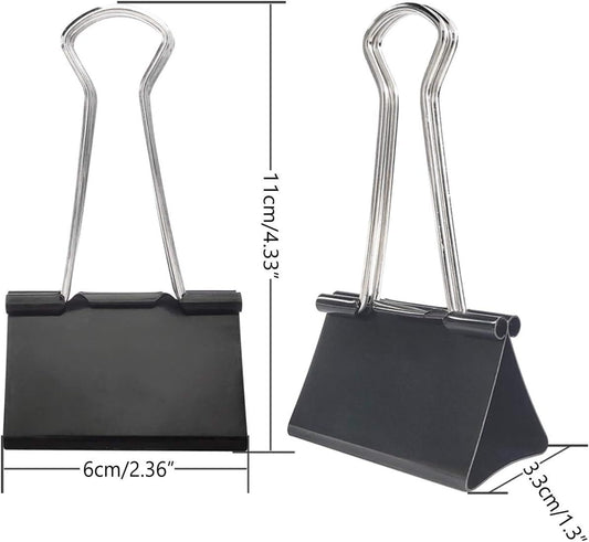 Extra Large Binder Clips 2.4-Inch (18 Pack), Big Paper Clamps for Office Supplies, Black V1258-DP02-F-963