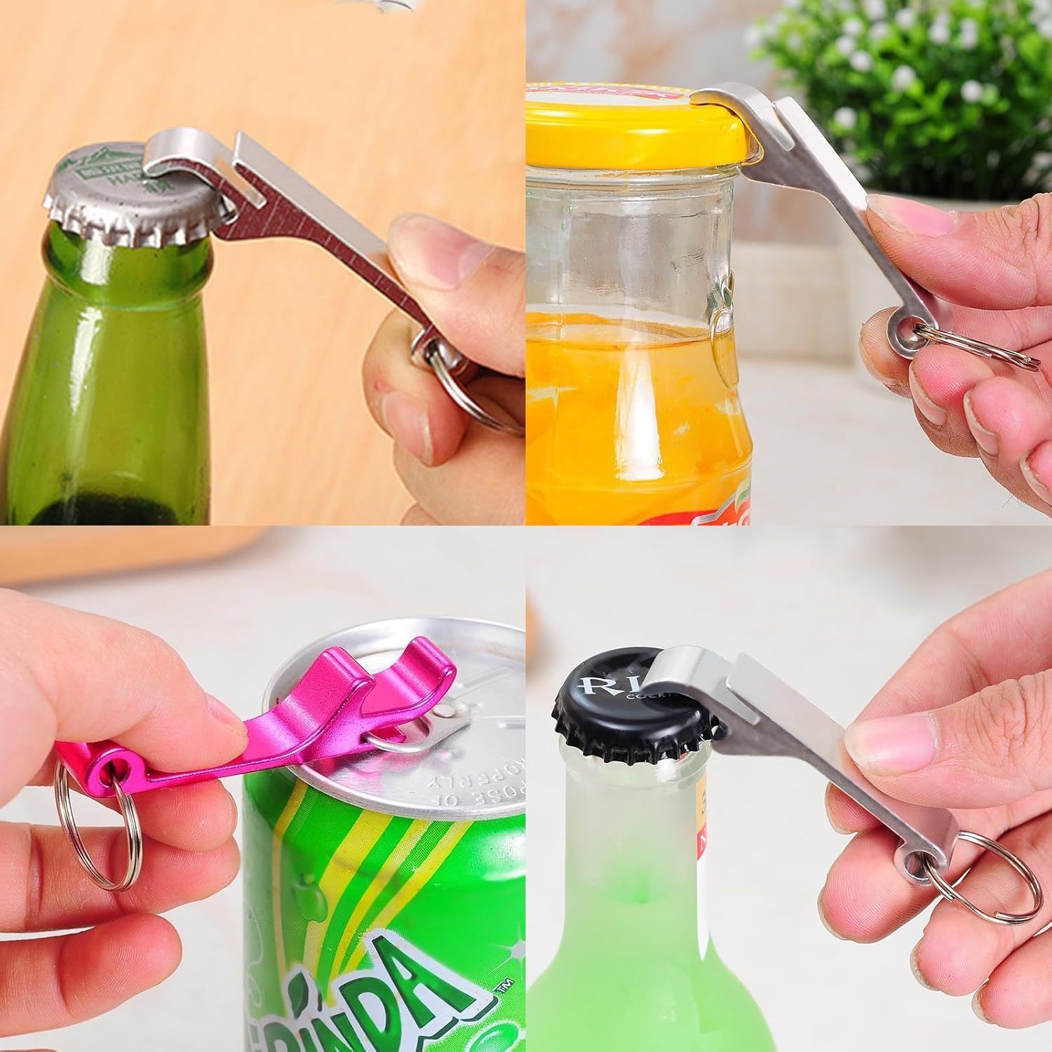 50 Pcs Bottle Openers, Soda Beverage Beer Bottle Opener Keychain,Small and Practical, Easy to Carry, for V1258-DP02-F-964