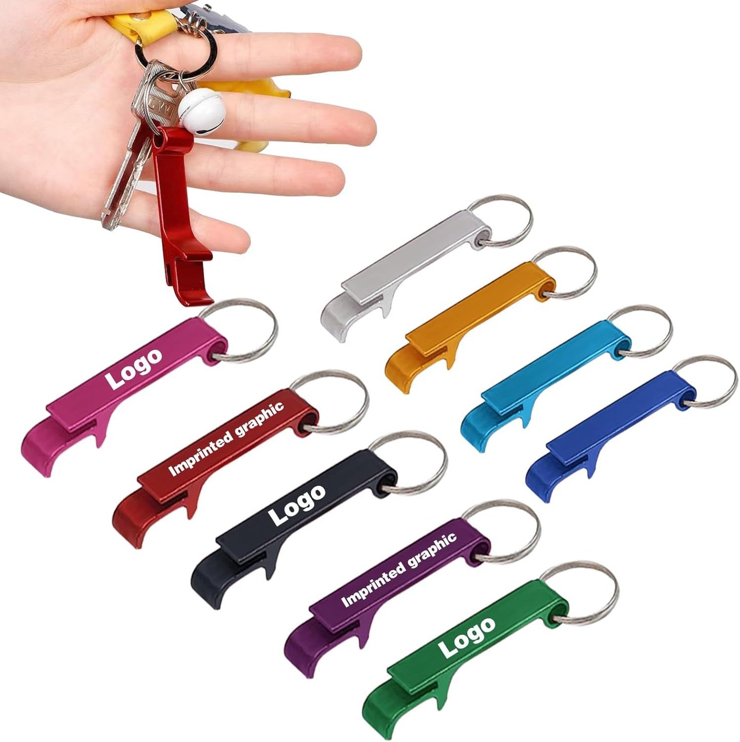 50 Pcs Bottle Openers, Soda Beverage Beer Bottle Opener Keychain,Small and Practical, Easy to Carry, for V1258-DP02-F-964