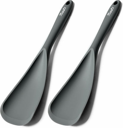 Silicone Spatula Spoon, Great for Both Cooking and Serving Durable BPA-Free Matte Black Silicone, Seamless V1258-DP02-H-0002