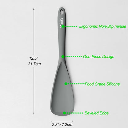 Silicone Spatula Spoon, Great for Both Cooking and Serving Durable BPA-Free Matte Black Silicone, Seamless V1258-DP02-H-0002