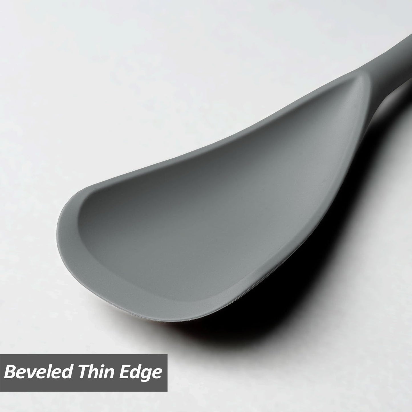 Silicone Spatula Spoon, Great for Both Cooking and Serving Durable BPA-Free Matte Black Silicone, Seamless V1258-DP02-H-0002