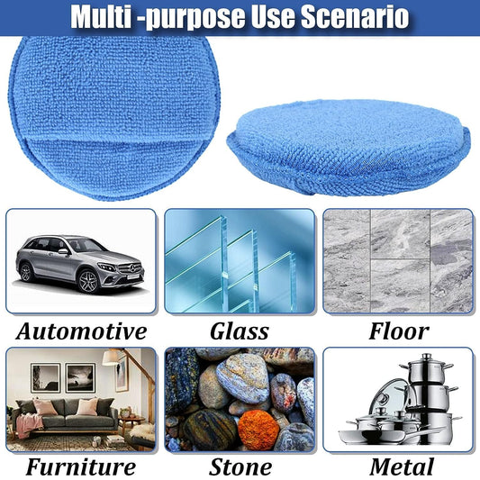 Microfiber Wax Applicator Pads, Car Wax Applicator with Finger Pocket, Buffing & Detail Polishing Foam Pads V1258-DP02-WO-1012