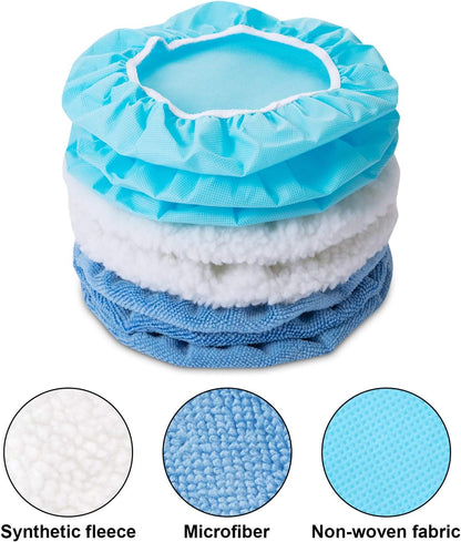 20 Pieces Car Orbital Buffer Polisher Pad Bonnet Microfiber Max Bonnet Polishing Buffing Pad Cover(5-6 Inches) V1258-DP02-WO-1014