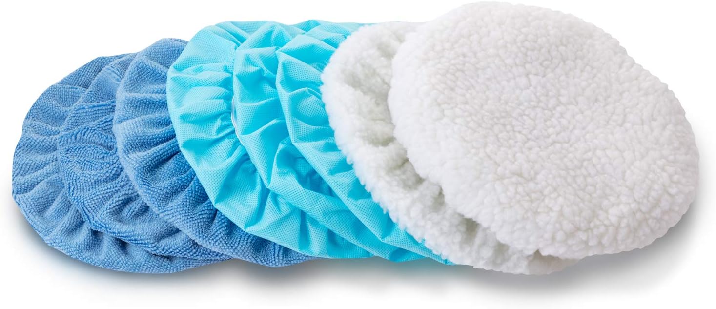 20 Pieces Car Orbital Buffer Polisher Pad Bonnet Microfiber Max Bonnet Polishing Buffing Pad Cover(5-6 Inches) V1258-DP02-WO-1014