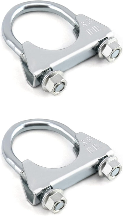 U-Bolt Muffler Tip Exhaust Hook, 1-1/2" OD 2Pcs Stainless Steel Universal Silencer Exhaust Clip V1258-DP02-WO-102