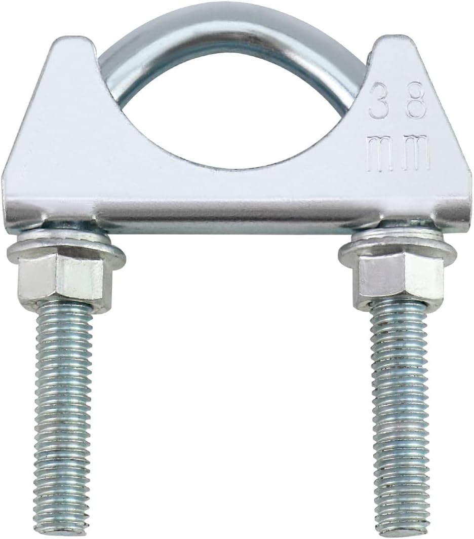 U-Bolt Muffler Tip Exhaust Hook, 1-1/2" OD 2Pcs Stainless Steel Universal Silencer Exhaust Clip V1258-DP02-WO-102