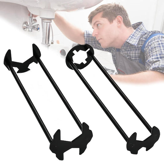 2 Pcs Four-jaw Hex Wrench, Basin Wrench Set,Tight Spaces Maintenance Installation Removal Faucet Tools, for V1258-DP02-WO-1020