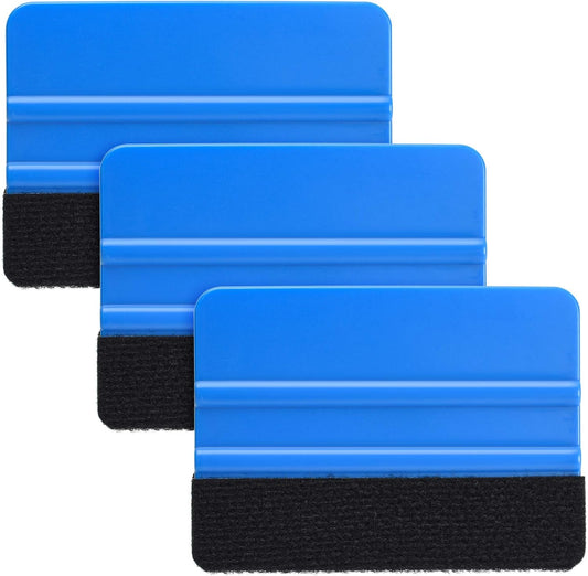 Durable Black Felt Edge Vinyl Squeegee Tool 4-Inch, Car Vinyl Film Wrapping Decal Window Tint Work, V1258-DP02-WO-1024