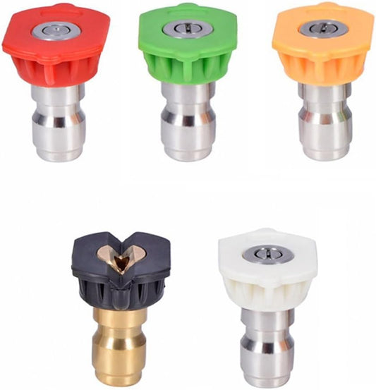 Pressure Washer Nozzle Tips Multiple Degrees, 1/4 INCH (2.5 GPM) V1258-DP02-WO-1025