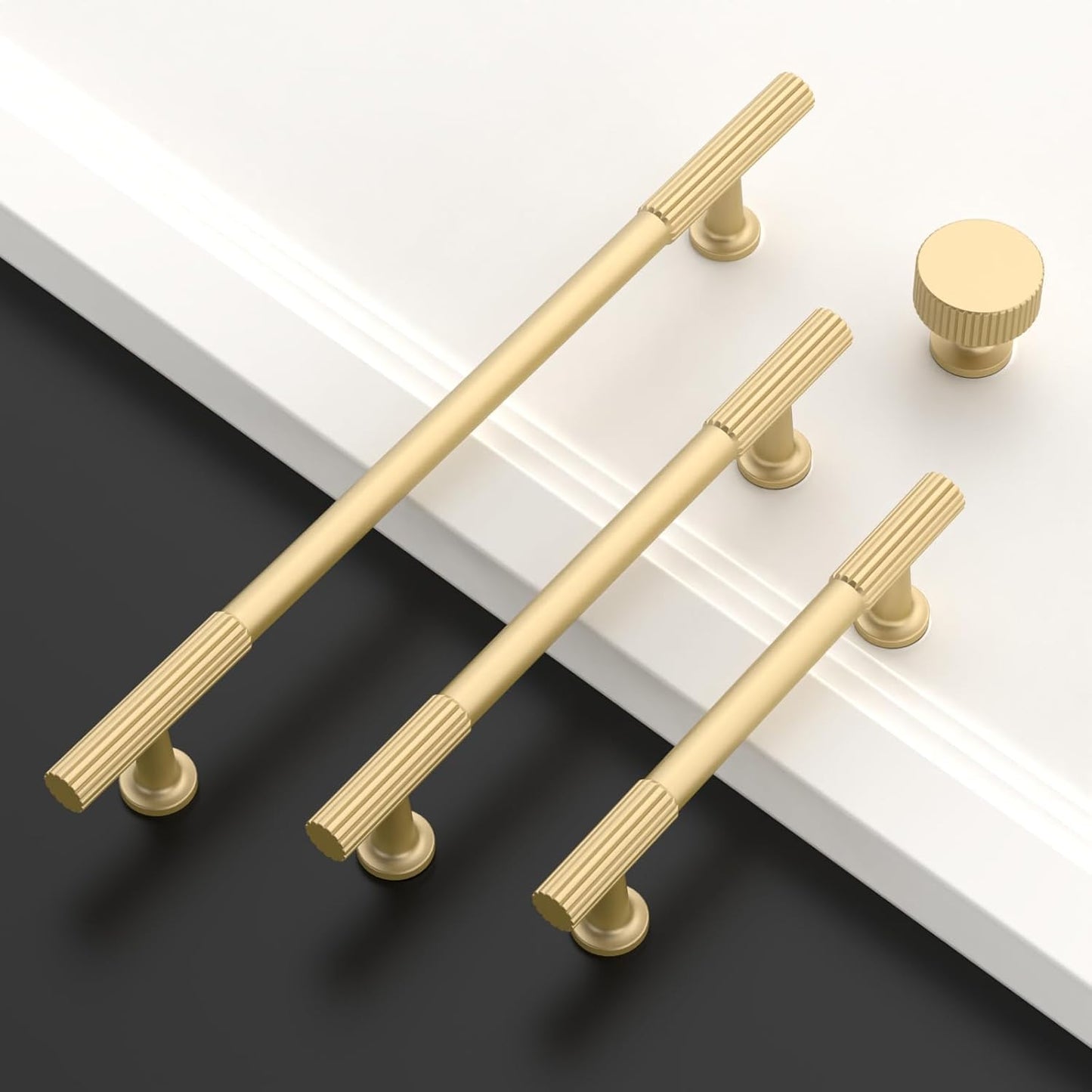 10 Pack Brushed Gold Kitchen Cabinet Knobs Drawer Cabinet Hardware Zinc Knobs for Dresser Drawers V1258-DP02-WO-1030
