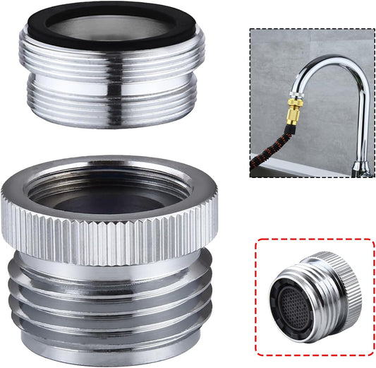 Faucet Adapter with Aerator, Sink Faucet to Garden Hose Adapter, Faucet Adapter to Garden Hose for Kitchen V1258-DP02-WO-1032