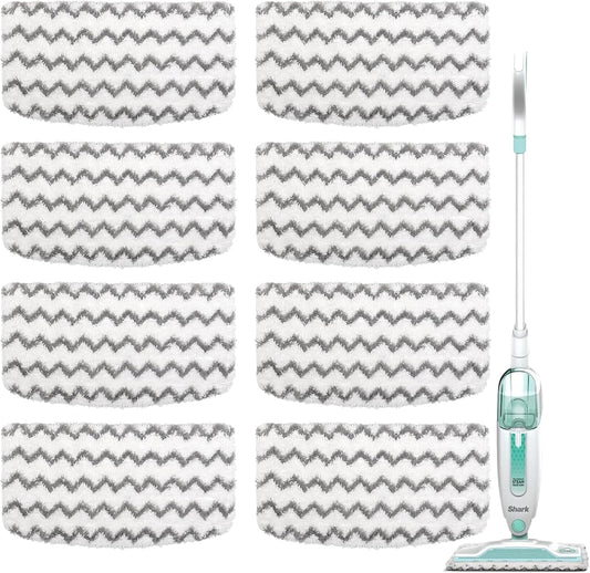 Microfiber Mop Replacement Pads Compatible with Shark Steam Mop S1000 S1000A S1000C S1000WM S1001C S2001 (8 V1258-DP02-WO-1035