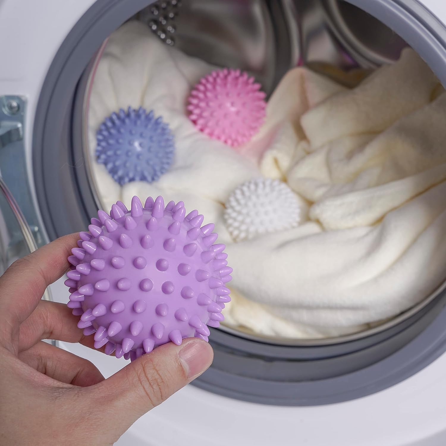 Reusable Laundry Dryer Balls - Eco Friendly Fabric Softener Alternatives Soften and Fluff Laundry Wrinkle V1258-DP02-WO-1050