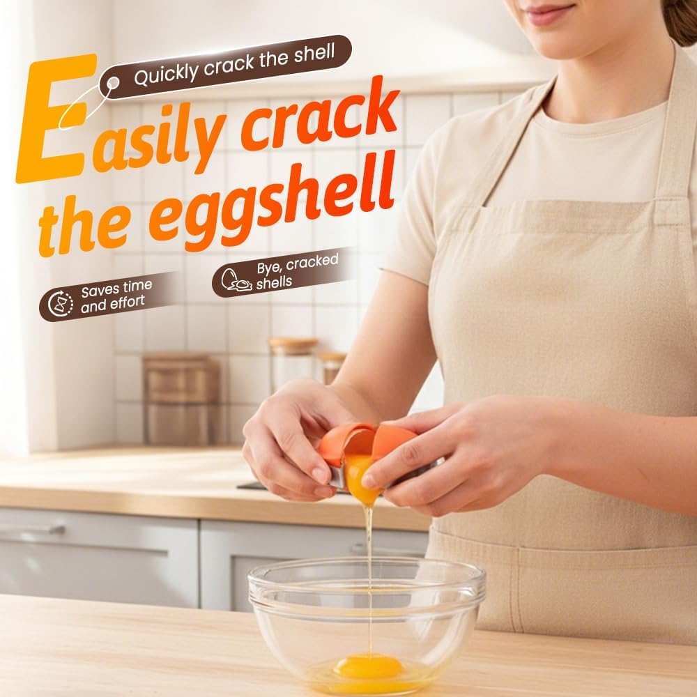 2026 New Egg Shell Opener, Stainless Steel Egg Cracker Tool, Multifunctional Eggs Separator for Raw and Hard V1258-DP02-WO-1052