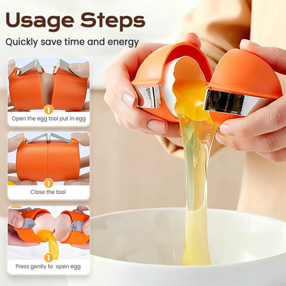 2026 New Egg Shell Opener, Stainless Steel Egg Cracker Tool, Multifunctional Eggs Separator for Raw and Hard V1258-DP02-WO-1052