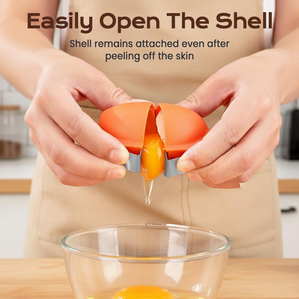 2026 New Egg Shell Opener, Stainless Steel Egg Cracker Tool, Multifunctional Eggs Separator for Raw and Hard V1258-DP02-WO-1052