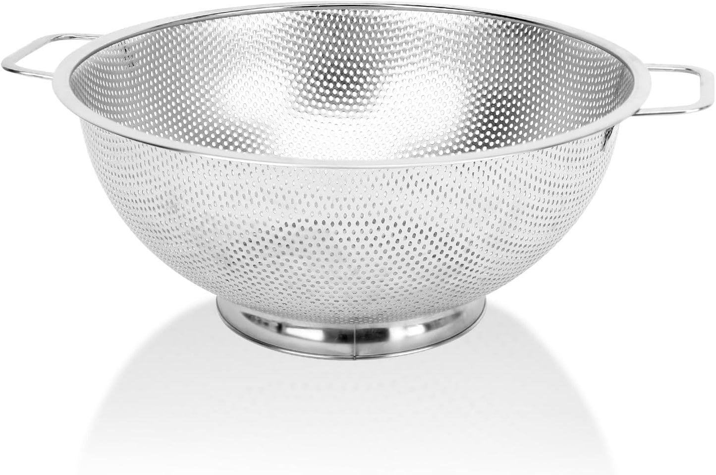 Colander for Kitchen, 3QT, Stainless Steel Colander Strainer with Handle for Fruits Vegetables Cooking Food, V1258-DP02-WO-1061