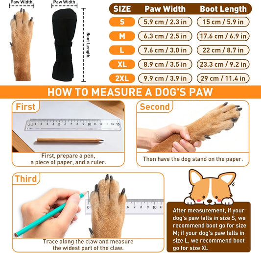 Dog Paw Wound Recovery Boot, Breathable Dog Bootie for Injured Paw, Anti-Slip Dog Shoe with Self-Adhesive V1258-DP02-WO-1064
