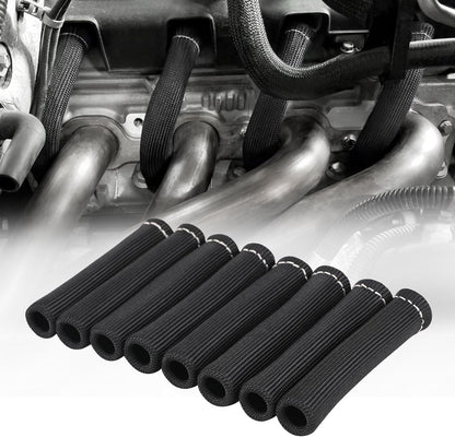 Spark Plug Wire Heat Shield Sleeve 2500 degrees Spark Plug Boot Protector Boots Wrap for SBC BBC 350 454 8PCS V1258-DP02-WO-1070