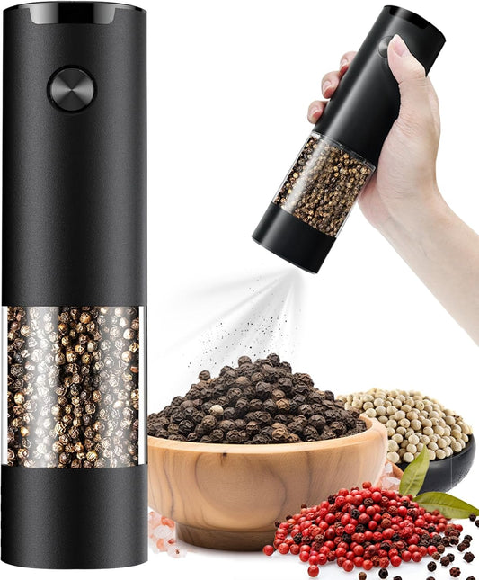 Electric Pepper or Salt Grinder,Adjustable Coarseness Salt & Pepper Mill,With LED Light,Easy to Clean,Battery V1258-DP02-WO-1072