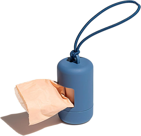 Dog Poop Bag Holder and Dispenser with Leash Attachment, Leak Proof, Easy Twist Top for Refills, Includes 1 V1258-DP02-WO-1077