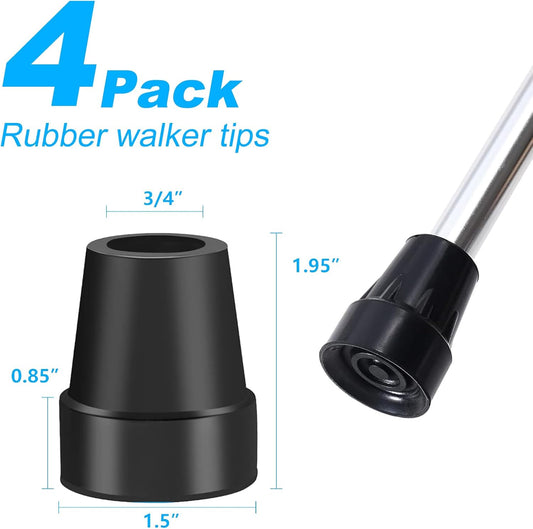 4Pcs Cane Tips 3/4 Inch Heavy Duty Rubber Cane Tips, Anti Slip Replacement Rubber Tips for Canes, Walking V1258-DP02-WO-1081