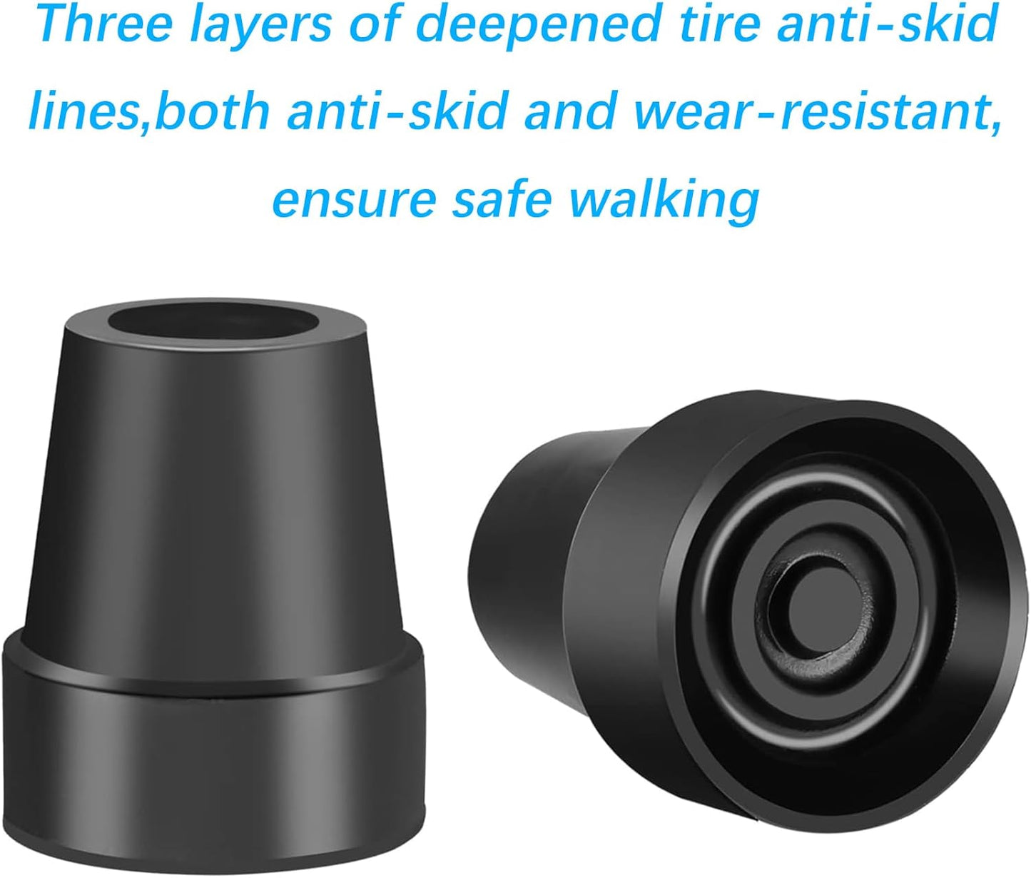 4Pcs Cane Tips 3/4 Inch Heavy Duty Rubber Cane Tips, Anti Slip Replacement Rubber Tips for Canes, Walking V1258-DP02-WO-1081
