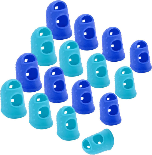 16 Pcs Finger Tips, 4 Sizes Silicone Thimble Fingertip Grips Thumb Protectors Pads Cover for Hand Sewing, V1258-DP02-WO-1090