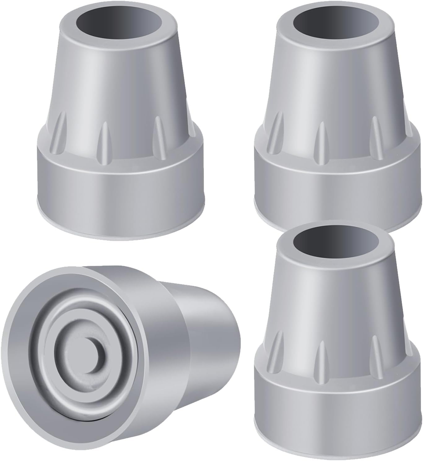 Crutch Tips 7/8 Inch Upgrade Heavy Duty Rubber Crutch Accessories Replacement Rubber Cane Tips, 4-Pack V1258-DP02-WO-1092