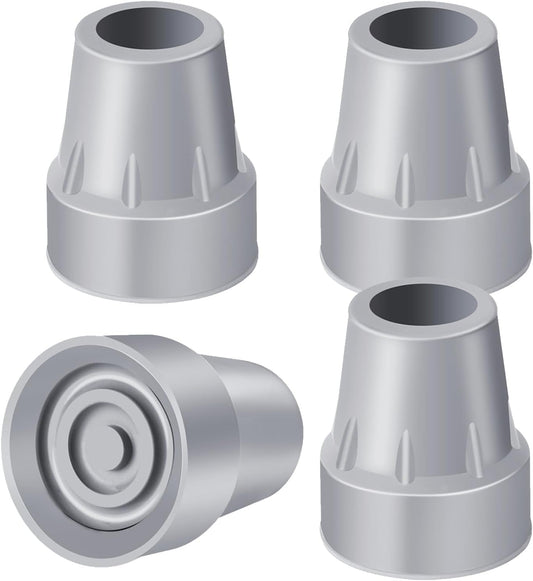 Crutch Tips 7/8 Inch Upgrade Heavy Duty Rubber Crutch Accessories Replacement Rubber Cane Tips, 4-Pack V1258-DP02-WO-1092