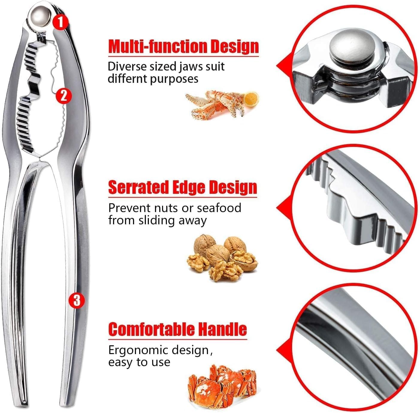 8 Pcs Lobster Crackers and Picks Set, Crab Leg Cracker Tools, Stainless Steel Seafood Crackers & Forks Nut V1258-DP02-WO-1095