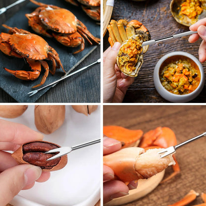8 Pcs Lobster Crackers and Picks Set, Crab Leg Cracker Tools, Stainless Steel Seafood Crackers & Forks Nut V1258-DP02-WO-1095