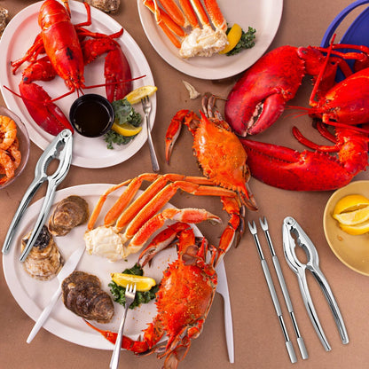 8 Pcs Lobster Crackers and Picks Set, Crab Leg Cracker Tools, Stainless Steel Seafood Crackers & Forks Nut V1258-DP02-WO-1095