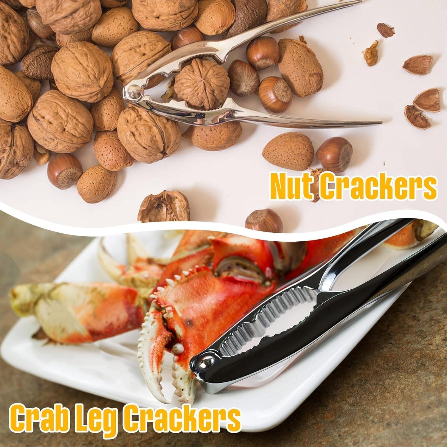 8 Pcs Lobster Crackers and Picks Set, Crab Leg Cracker Tools, Stainless Steel Seafood Crackers & Forks Nut V1258-DP02-WO-1095