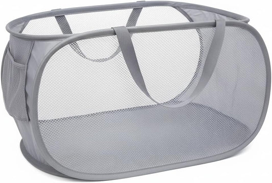 Upgraded Collapsible Laundry Baskets, Durable Pop Up Laundry Hamper, 4th Generation Mesh Laundry Bags with V1258-DP02-WO-1096