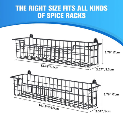 Spice Rack Organizer Wall Mount, Spice Organization Storage Shelf for Cabinet Door, 2 Packs Wall Spice Rack V1258-DP02-WO-110