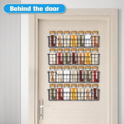 Spice Rack Organizer Wall Mount, Spice Organization Storage Shelf for Cabinet Door, 2 Packs Wall Spice Rack V1258-DP02-WO-110