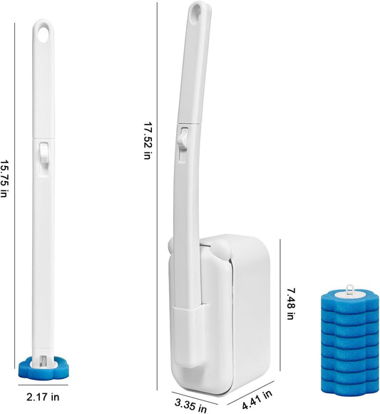 Disposable Toilet Brush with 48 Refills,Toilet Cleaning Supplies,Toilet Wand Brush Starter Kit,Wall Mounted V1258-DP02-WO-1106
