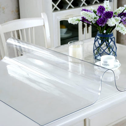 Clear Table Protector 24 x 48 Inch - 2mm Thick Plastic Table Cover, Clear Table Cover Protector Rectangle, V1258-DP02-WO-1109