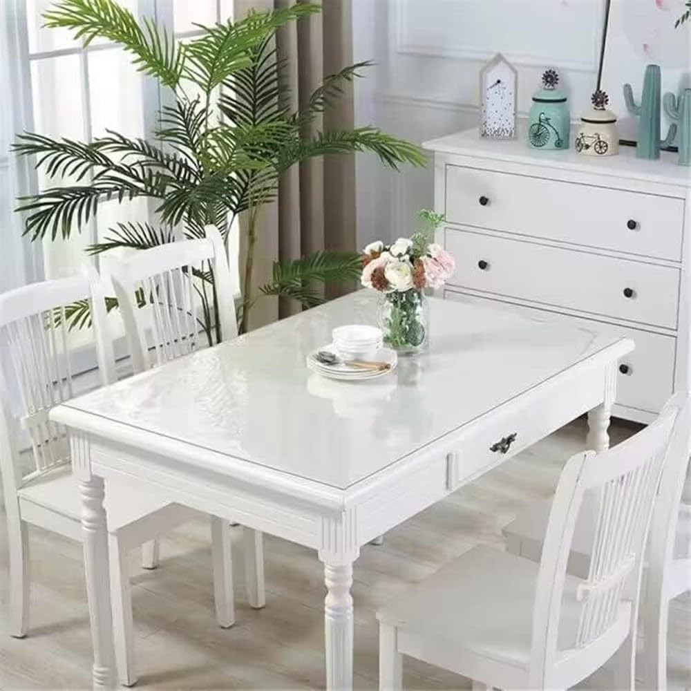 Clear Table Protector 24 x 48 Inch - 2mm Thick Plastic Table Cover, Clear Table Cover Protector Rectangle, V1258-DP02-WO-1109