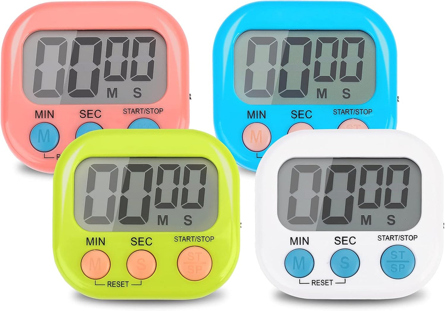 4-Piece Multi-Function Electronic Timer, Learning Management, Suitable for Kitchen, Study, Work, Exercise V1258-DP02-WO-1110