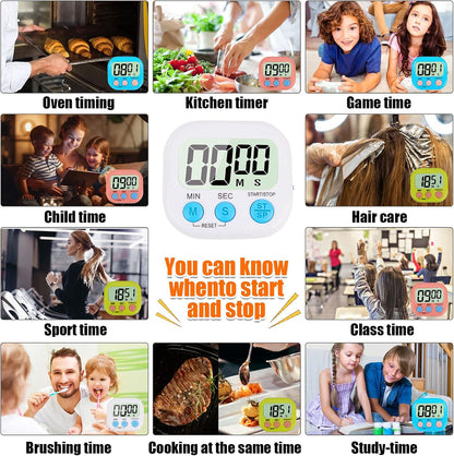 4-Piece Multi-Function Electronic Timer, Learning Management, Suitable for Kitchen, Study, Work, Exercise V1258-DP02-WO-1110