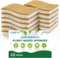 12 Pack Natural Biodegradable Kitchen Non Scratch Sponges,Compostable Plant Based Coconut Cellulose V1258-DP02-WO-1111