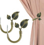 Leaf Shaped Curtain Tieback Holdbacks 2pcs, Handmade Metal Curtain Side Holders for Wall, Curtain Hook Pull V1258-DP02-WO-1112
