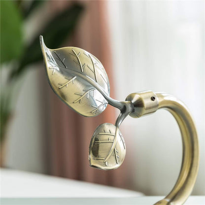 Leaf Shaped Curtain Tieback Holdbacks 2pcs, Handmade Metal Curtain Side Holders for Wall, Curtain Hook Pull V1258-DP02-WO-1112