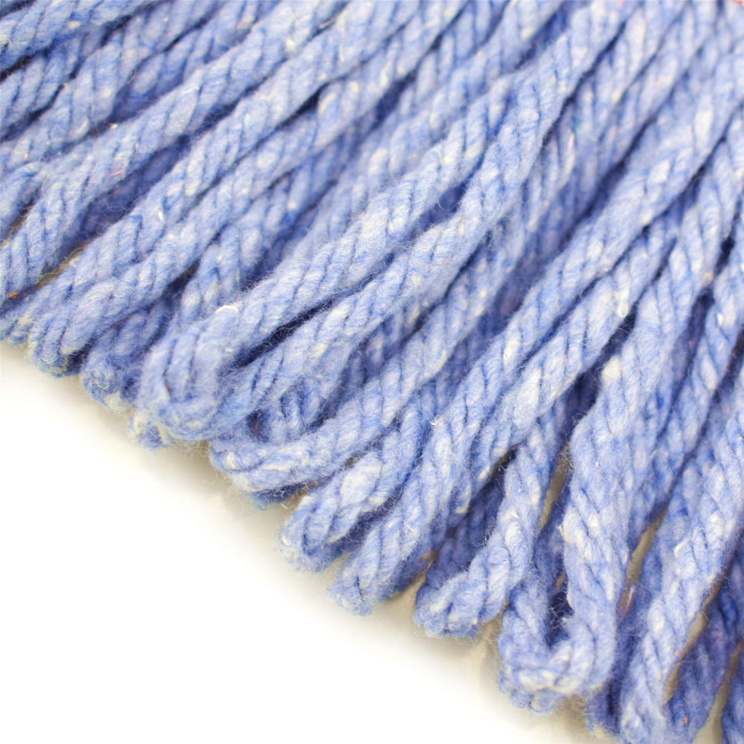 String Mop Heads Replacement Heavy Duty Commercial Grade Blue Cotton Looped End Wet Industrial Cleaning Mop V1258-DP02-WO-113