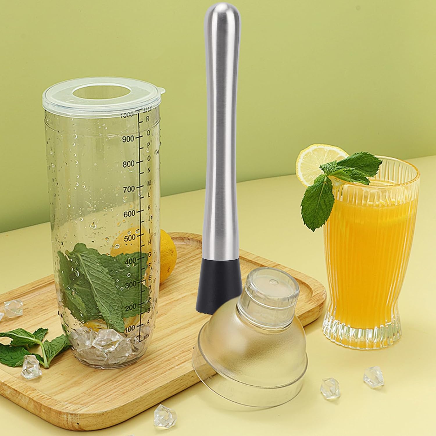 4 Pack Muddlers for Cocktail 304 Stainless Steel Fruit Crusher 8.3" Long Ice Crusher for Bar Party and Home V1258-DP02-WO-117